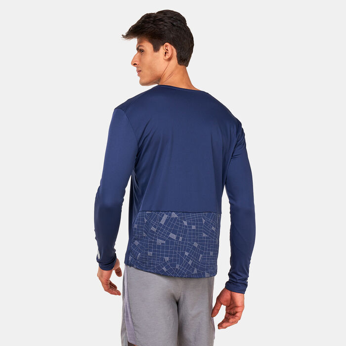 نايكي تيشيرت دراي-فت دراي-فت رن ديفيجن بأكمام طويلة للرجال أزرق image number 1