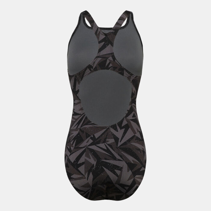 سبيدو بدلة السباحة هايبر-بوم اول اوفر برينت ميداليست للنساء (قطعة واحدة) أسود image number 1