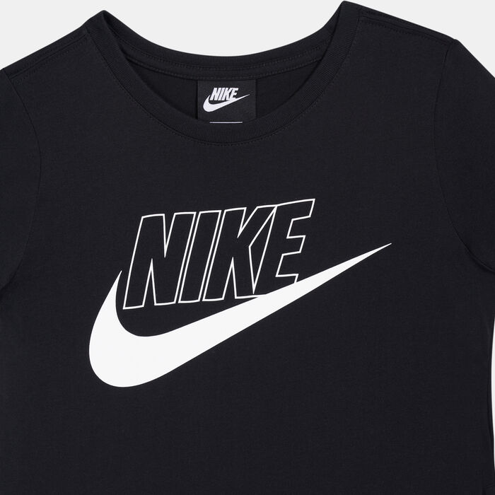 نايكي فستان تيشيرت سبورتسوير للاطفال الكبار أسود image number 2