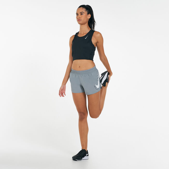 نايكي تيشيرت الجري دراي-فت ريس كروبد تانك للنساء أسود image number 2