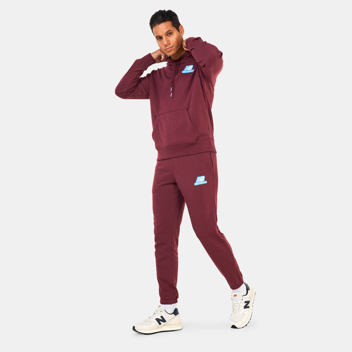 نيو بالانس هودي NB اسينشالز ستاكد رابر PO للرجال أحمر image number 2