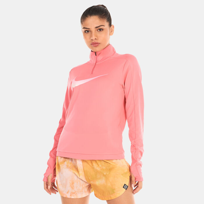 نايكي تيشيرت دراي-فت سووش بنصف سحاب للنساء خوخي image number 0