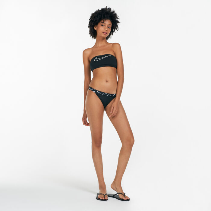 نايك سويم لباس بيكيني علوي باندو للنساء أسود image number 2