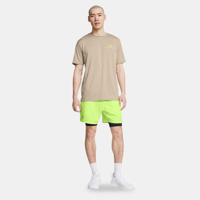 اندر ارمر شورت فانيش ووفن 2 في 1 للرجال أخضر image number 2