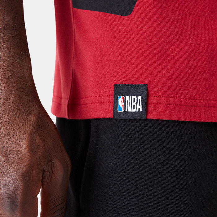 نيو ايرا تيشيرت ان-بي-ايه ميامي هيت لارج ووردمارك للرجال أحمر image number 4