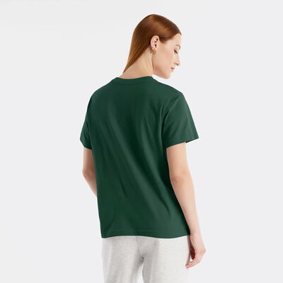 نيو بالانس تيشيرت سبورت ايسانشلز جيرسي ستاكد لوجو للنساء بنى