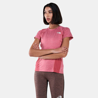 ذا نورث فيس تيشيرت بطبعات للنساء وردي