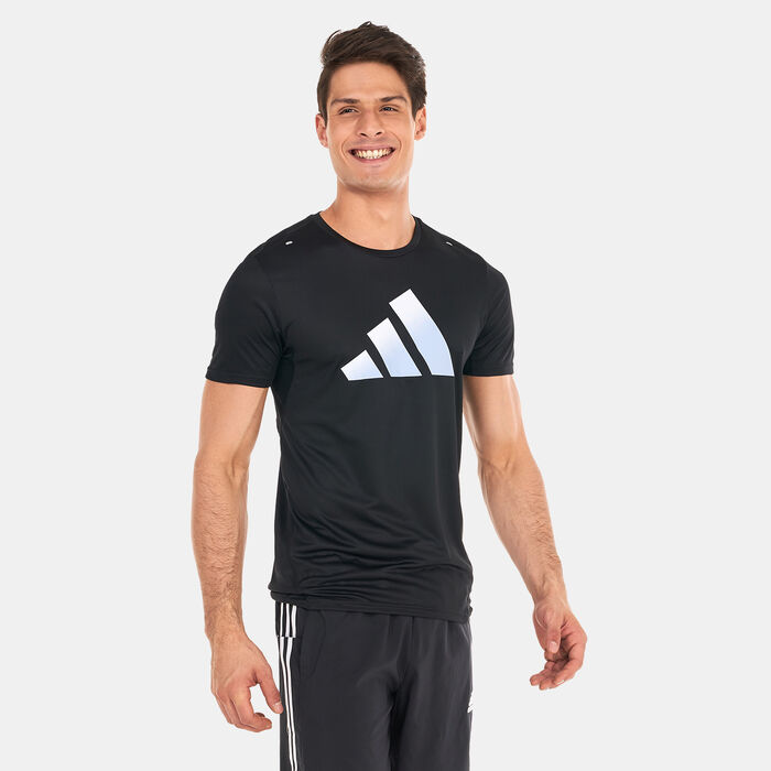 اديداس تيشيرت الجري رن ايكونز 3 بار لوجو للرجال أسود image number 0