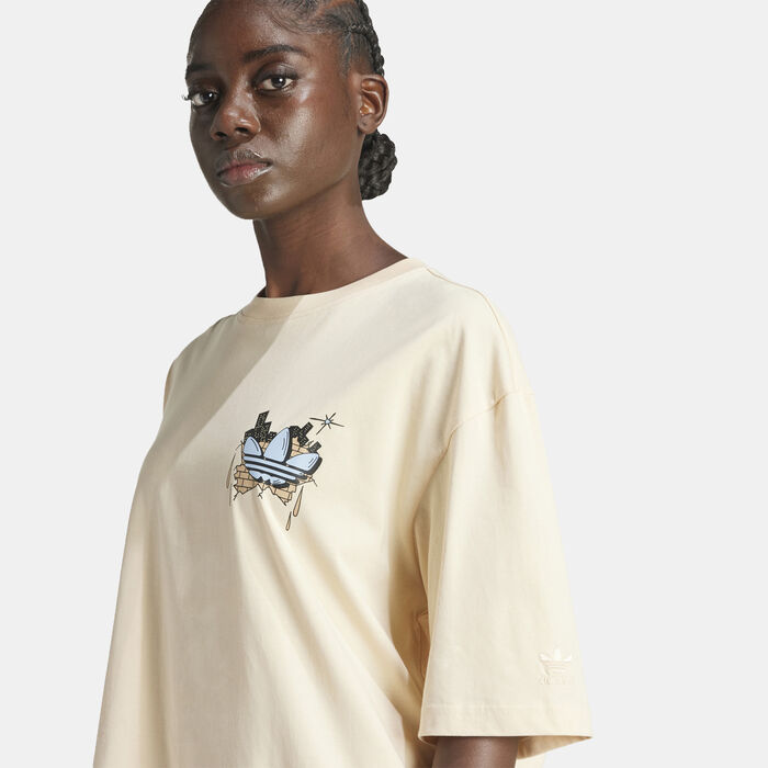 اديداس اورجينال تيشيرت جرافيتي للنساء بيج image number 4