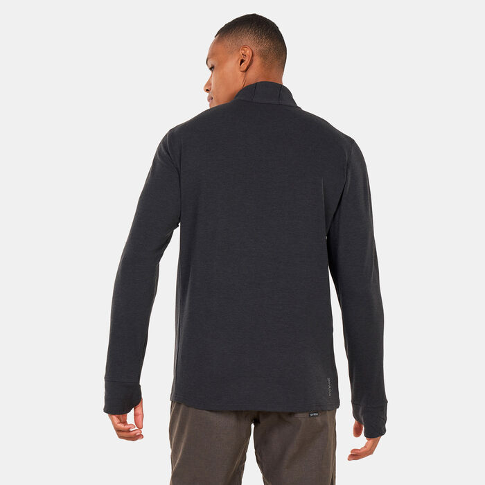 برانا سويتشيرت اتيتيود تراكر بربع سحاب للرجال أسود image number 1