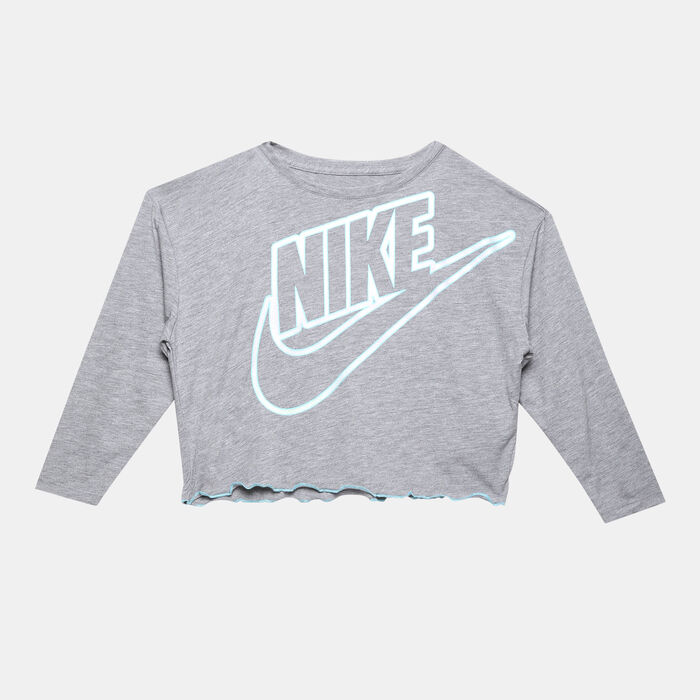 نايكي تيشيرت اورا ايكون باكمام طويلة للاطفال رمادي image number 0