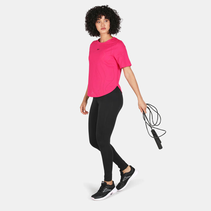 ريبوك تيشيرت يونايتد باي فيتنس بيرفوريتد للنساء وردي image number 2