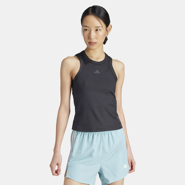 اديداس تيشيرت التمرين اول جيم سيزونال 3-سترايبس للنساء أسود image number 0