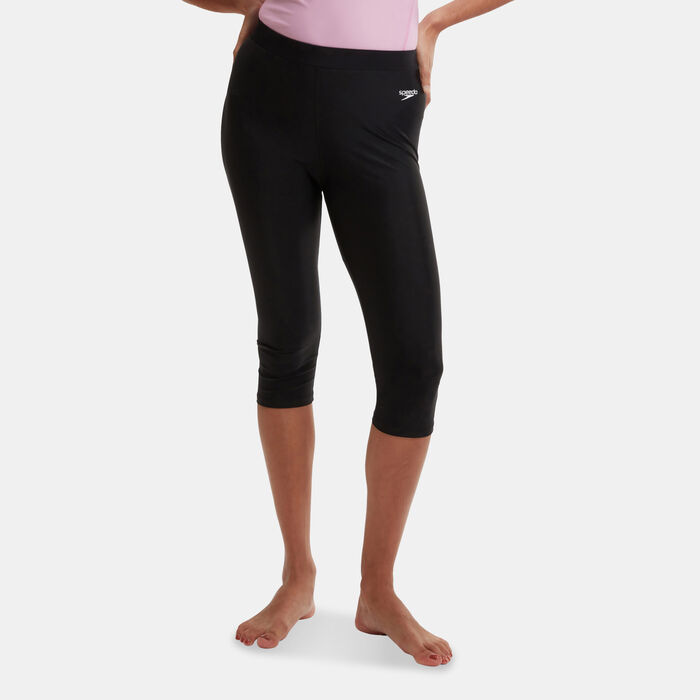 سبيدو بنطال السباحة لوجو 3/4 للنساء أسود image number 0