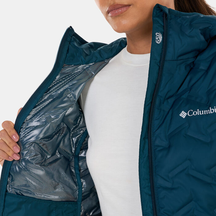 كولومبيا جاكيت دلتا ريدج داون بالقبعة للنساء أزرق image number 3