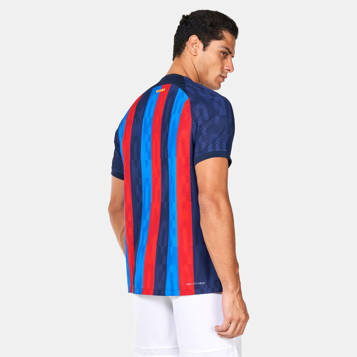 نايكي تيشيرت كرة القدم F.C. برشلونة ماتش الاساسي دراي-فِت ADV للرجال - 2022/23 أزرق image number 3