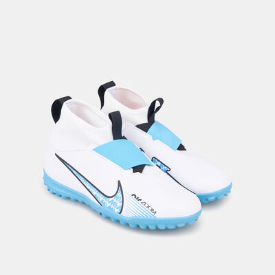 نايكي حذاء كرة القدم ميركوريال سوبرفلاي 9 اكاديمي لملاعب العشب الصناعي للاطفال أبيض