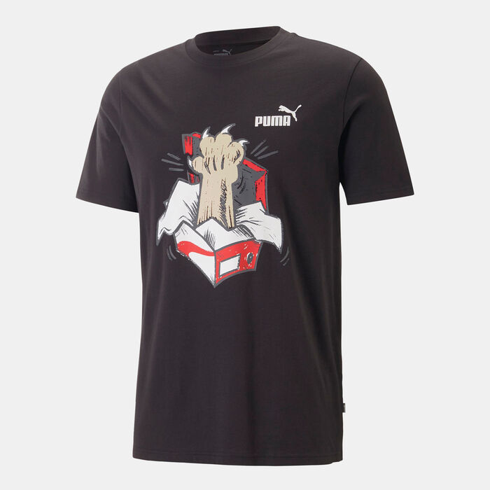 بوما تيشيرت جرافيك سنيكر للرجال أسود image number 0