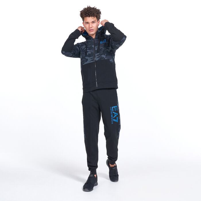 اي ايه 7 امبوريو ارماني هودي كامو برنت بسحاب للرجال أسود image number 2