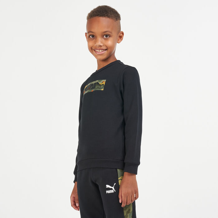 بوما سويت شيرت كلاسيكس جرافيكس للاطفال أسود image number 0