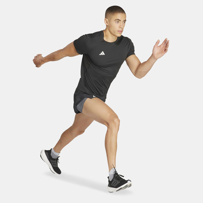 اديداس تيشيرت الجري اديزيرو إسينشالز للرجال أسود image number 2