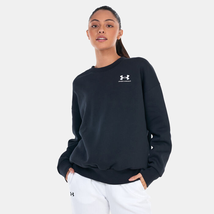 اندر ارمر سويتشيرت UA ايسنشال فليس للنساء أسود image number 0