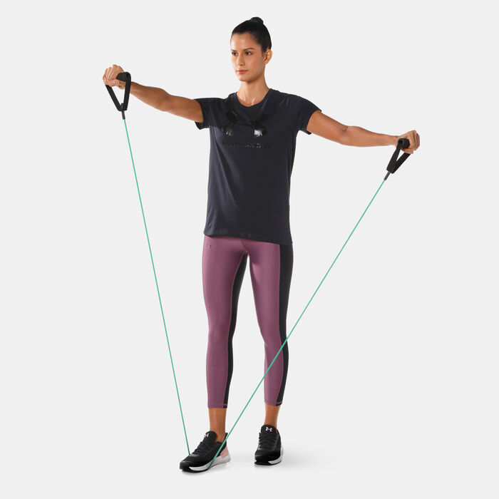 اندر ارمر تيشيرت رياضي مزين برسم للنساء أسود image number 2