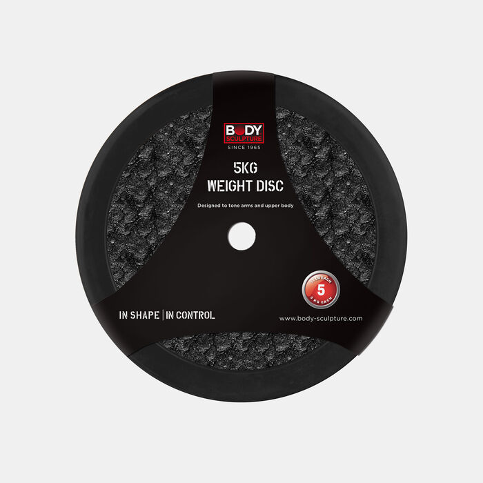 بودي سكلبتشر قرص التمرين رابر - بقطر 1 إنش (5 كجم) أسود image number 0