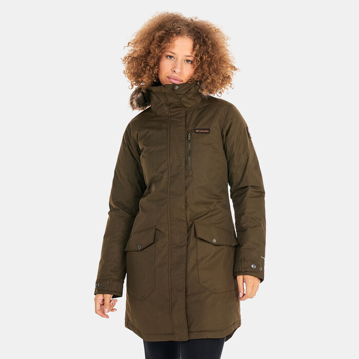 كولومبيا جاكيت ساتل ماونتن لونج العازل للنساء أخضر image number 0