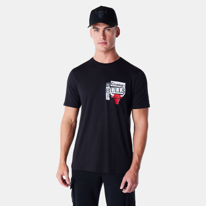 نيو ايرا تيشيرت ان-بي-ايه شيكاغو بولز نيوزبيبر جرافيك للرجال أسود image number 0