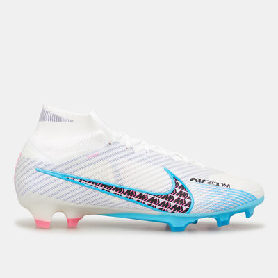 نايكي حذاء كرة القدم زوم ميركوريال سوبرفلاي 9 ايليت لملاعب العشب الطبيعي للرجال أبيض