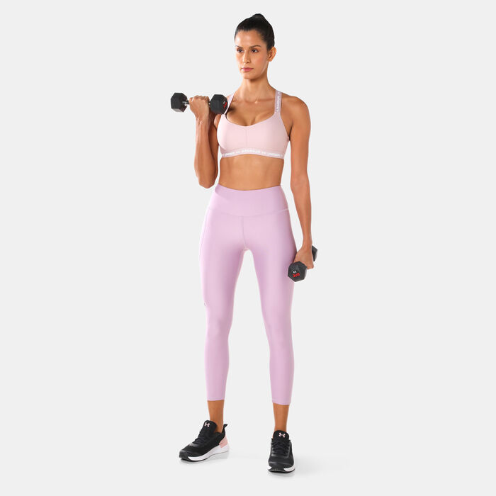 اندر ارمر صدرية رياضية كروس-باك للنساء وردي image number 2