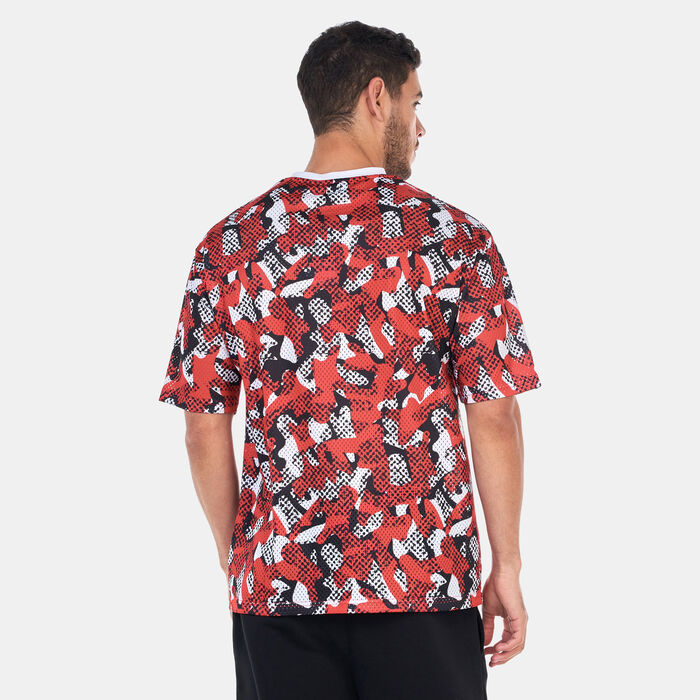 نيو ايرا تيشيرت أن-بي-أيه شيكاغو بولز اول اوفر برينت للرجال أحمر image number 1