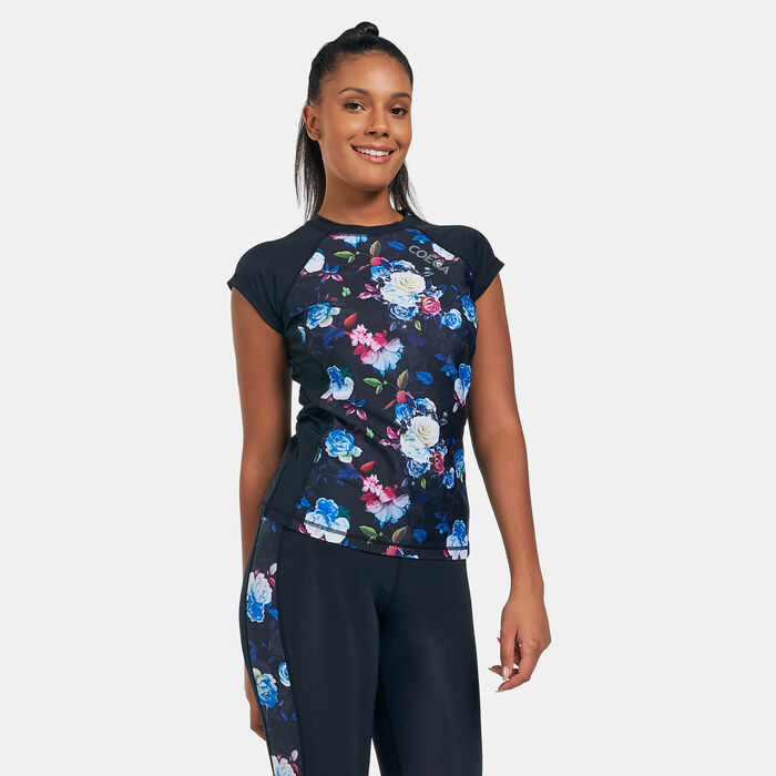 كويغا تيشيرت راشجارد كابد سليفز للنساء أسود image number 0