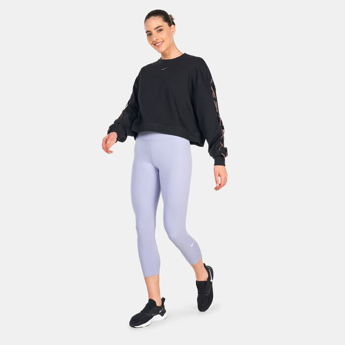 نايكي سويت شيرت دراي-فِت جت-فِت فرينش تيري كرونيك نوفلتي للنساء أسود image number 2