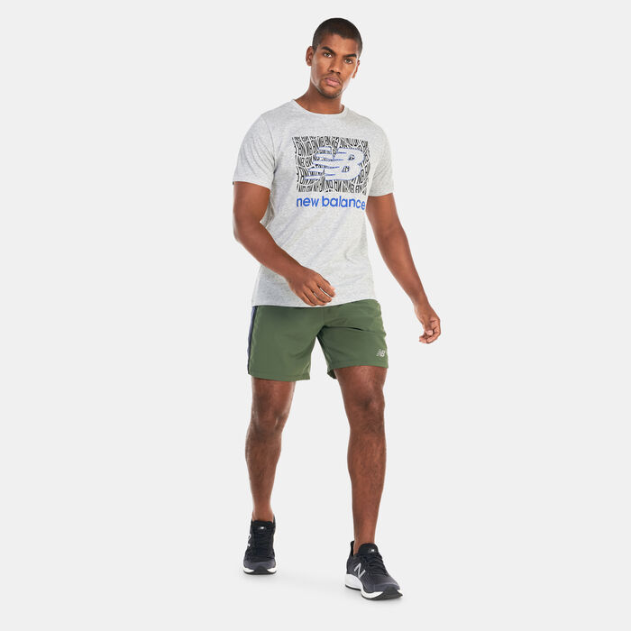 نيو بالانس تيشيرت هيذرتك جرافيك للرجال رمادي image number 2
