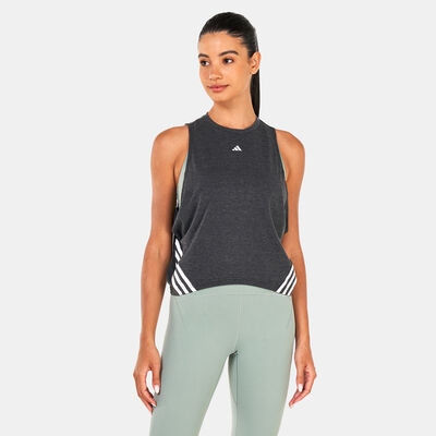 اديداس تيشيرت ترين ايكونز 3-سترايبس كروب تانك للنساء أسود