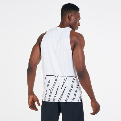 اندر ارمر تيشيرت بيسلاين ريفيرسابل تانك للرجال أبيض