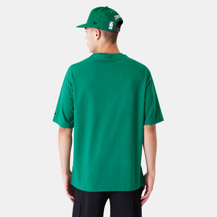 نيو ايرا تيشيرت ان-بي-ايه ميامي هيت لارج ووردمارك للرجال أخضر image number 1