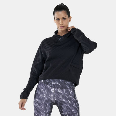 نايكي تيشيرت ثيرما-فت رن ديفيجن ميد-لاير للنساء أبيض