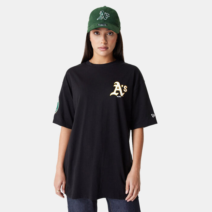 نيو ايرا تيشيرت MLB لارج لوجو اوفرسايزد اوكلاند اثليتكس للرجال أسود image number 2