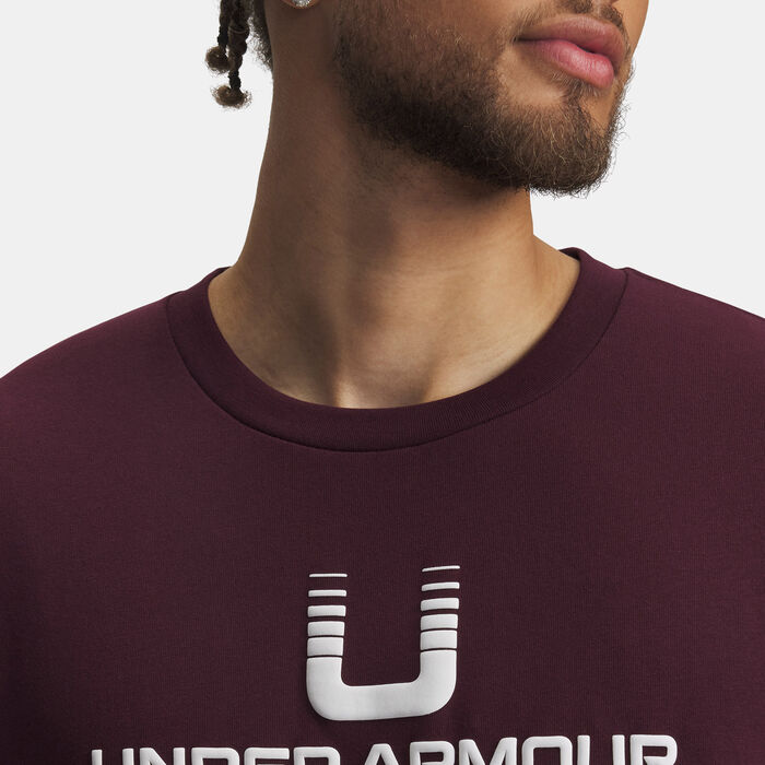 اندر ارمر تيشيرت ثقيل الوزن بشعار "Under Armour" للرجال أحمر image number 2