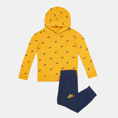 نايكي طقم سبورتسوير كلوب اول اوفر برينت للاطفال أزرق