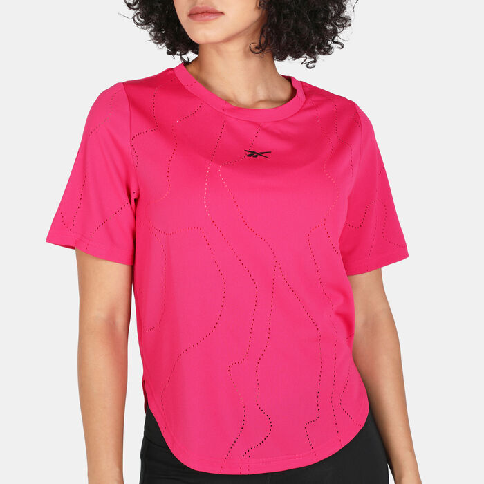 ريبوك تيشيرت يونايتد باي فيتنس بيرفوريتد للنساء وردي image number 3